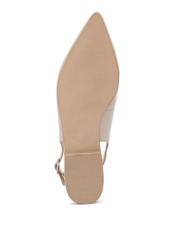 Genuine Leather Slingback Flats