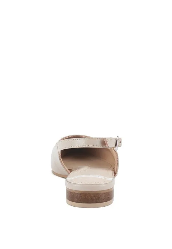 Genuine Leather Slingback Flats
