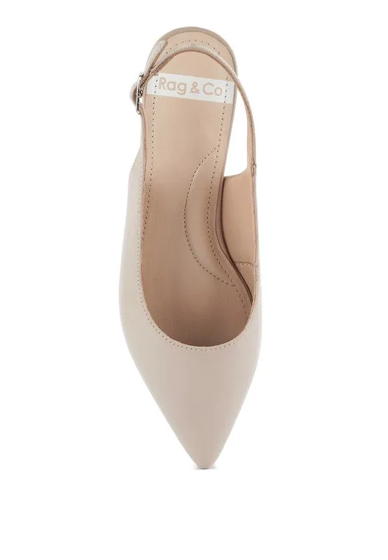 Genuine Leather Slingback Flats