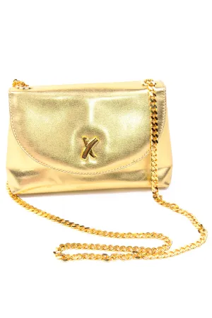Gold Paloma Picasso Vintage X Handbag w Chain Shoulder Strap & Dust Bag