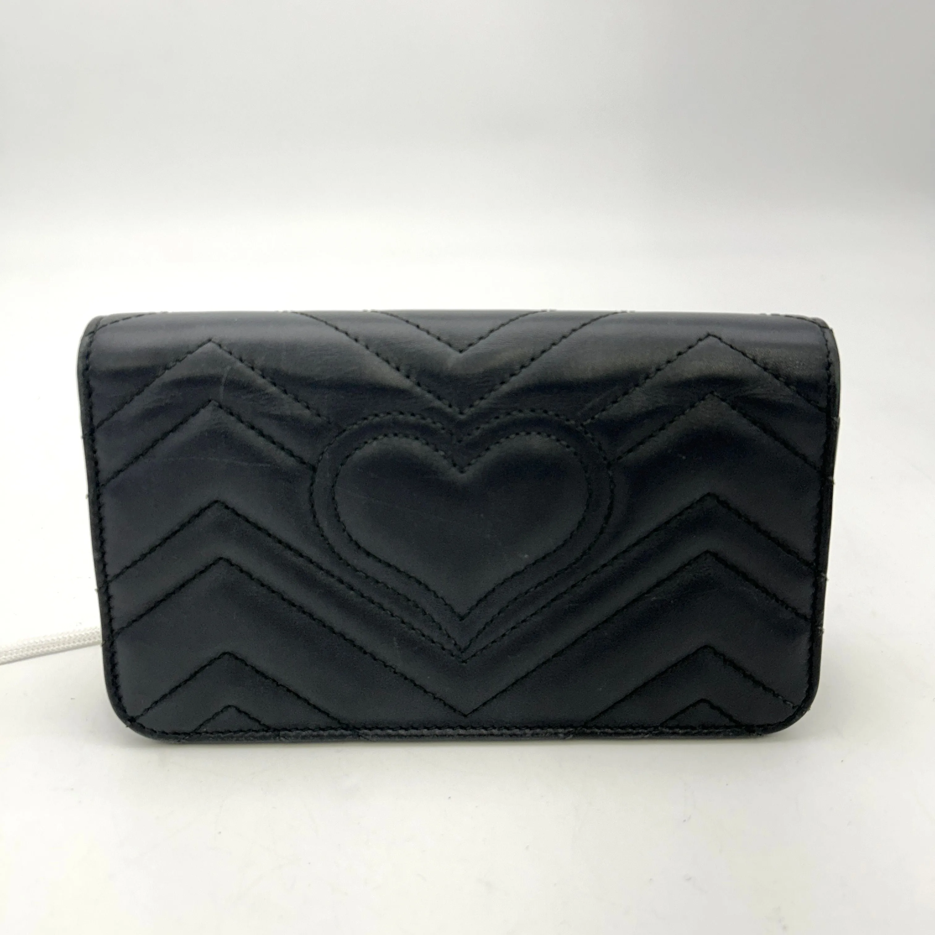 GUCCI Black Mini GG Marmont Crossbody Bag LA30889