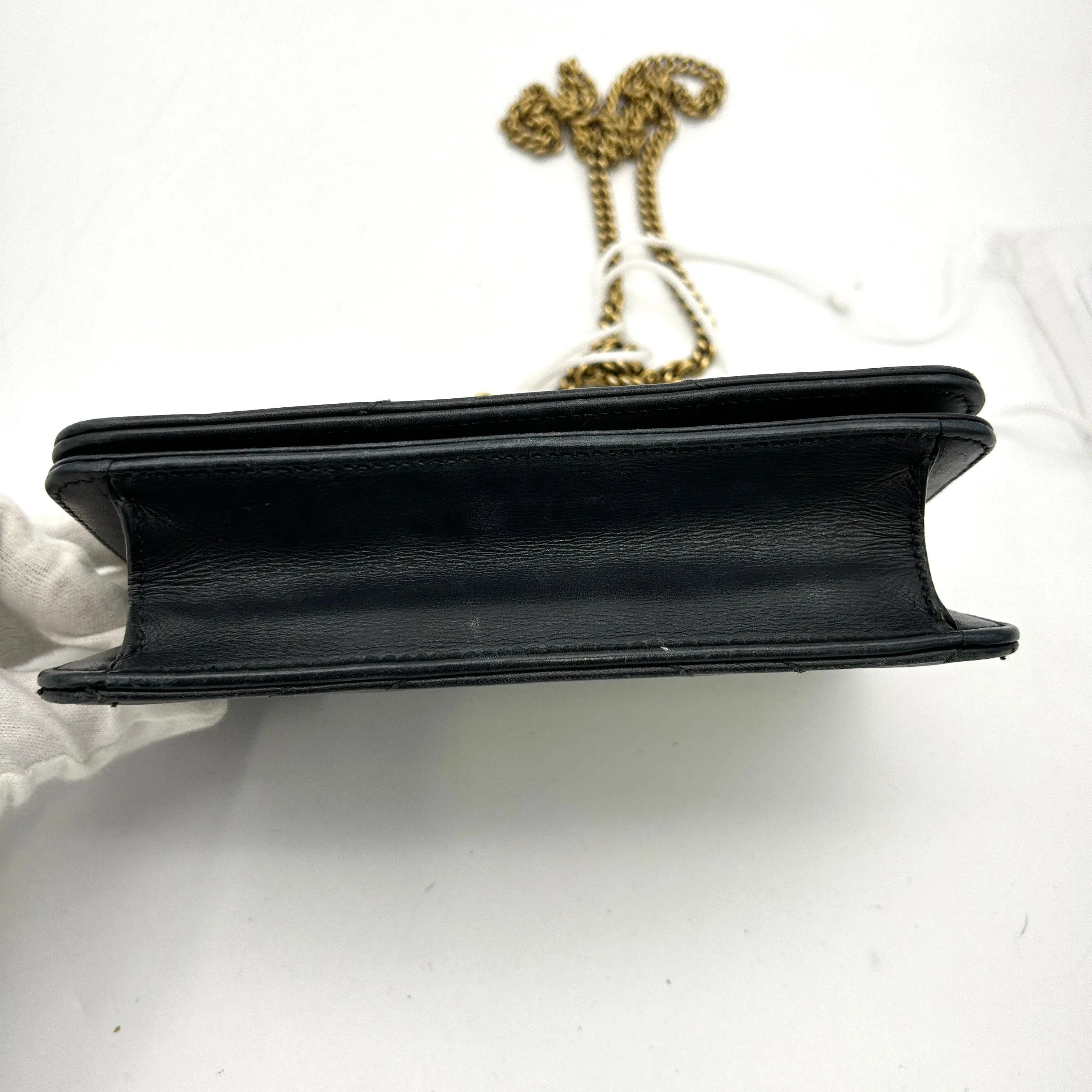 GUCCI Black Mini GG Marmont Crossbody Bag LA30889