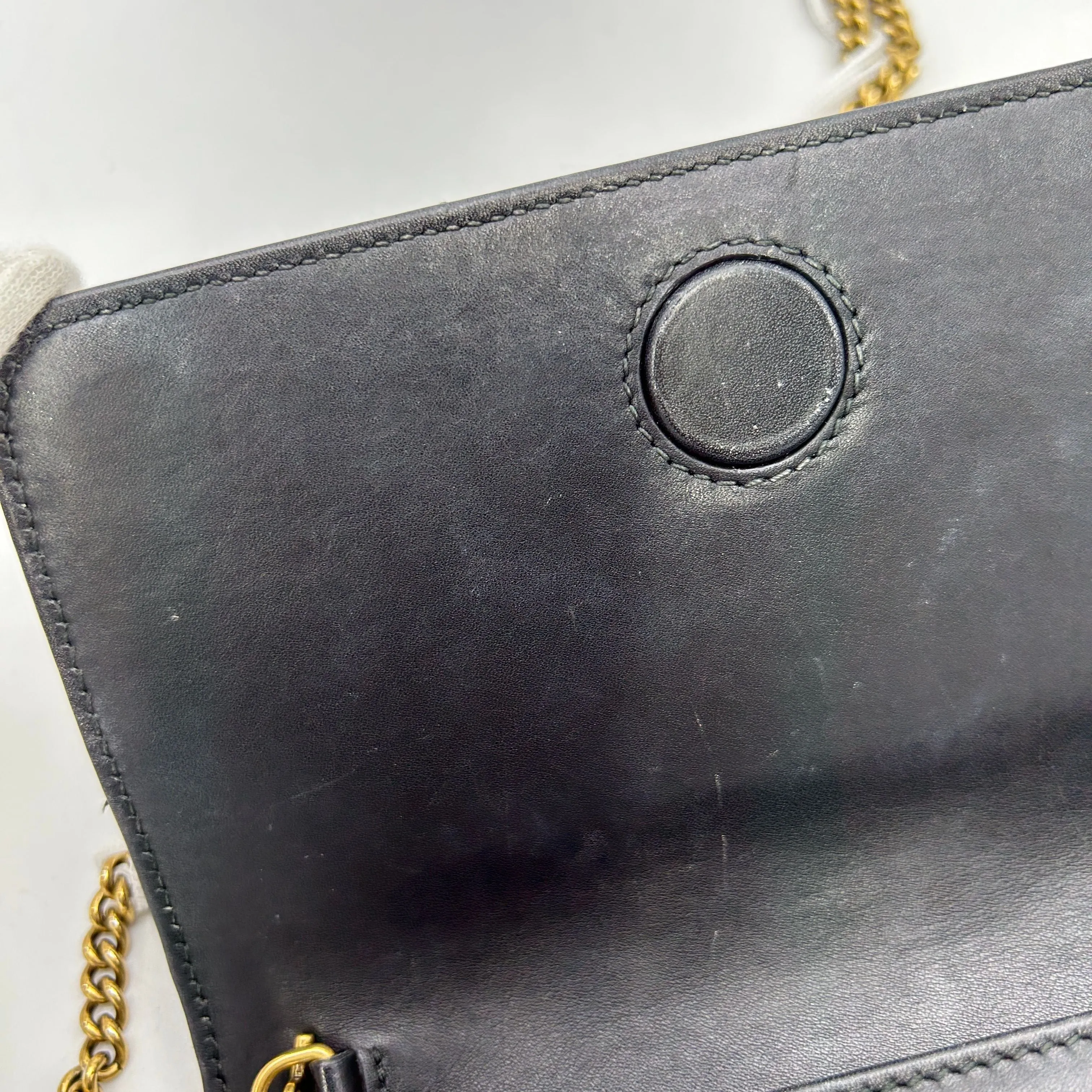 GUCCI Black Mini GG Marmont Crossbody Bag LA30889