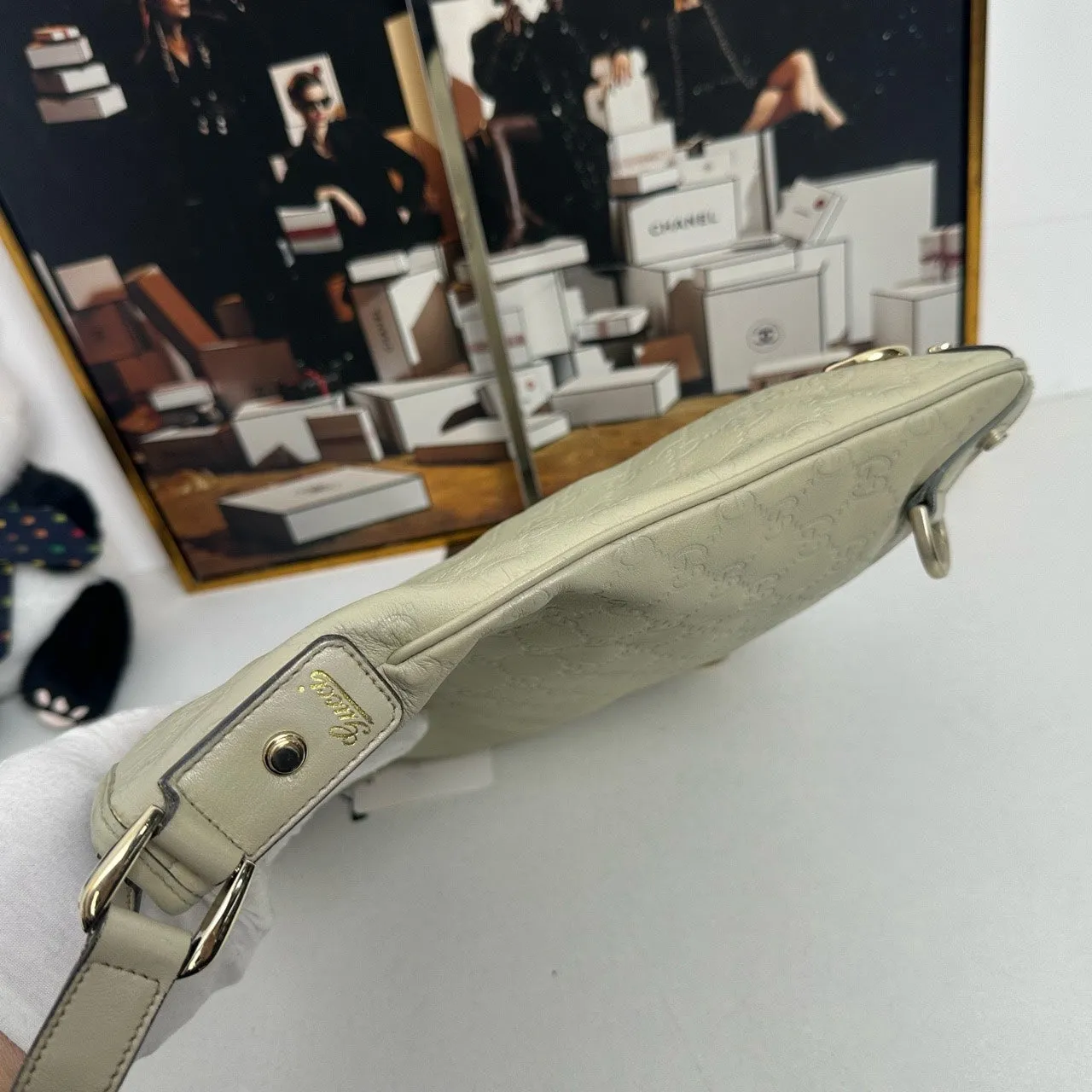 Gucci GG Imprime Beige Crossbody Bag