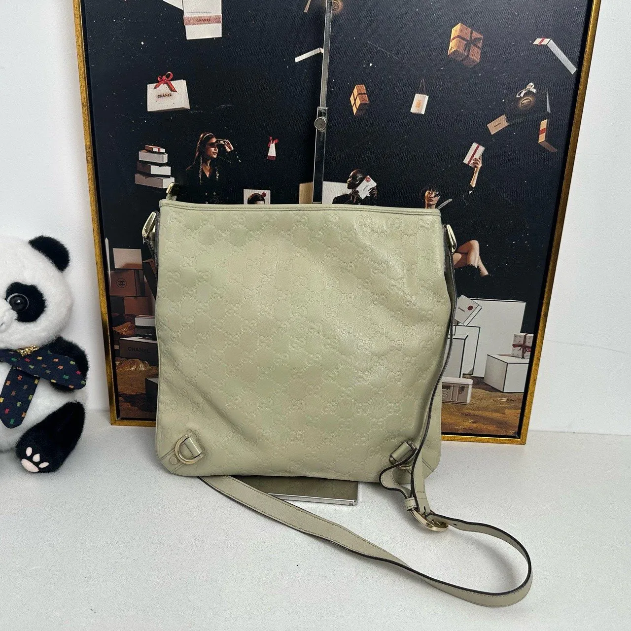 Gucci GG Imprime Beige Crossbody Bag