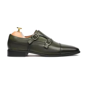 Handmade Custom Men Green Leather Shoes