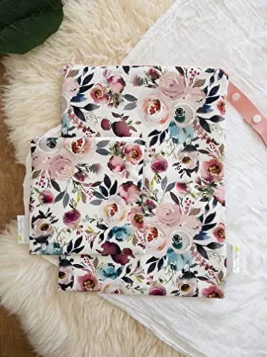 Itzy Ritzy Sealed Wet Bag with Adjustable Handle – Washable and Reusable Wet Bag with Water Resistant Lining Ideal for Swimwear, Diapers, Gym Clothes & Toiletries; Measures 11” x 14”, Blush Floral