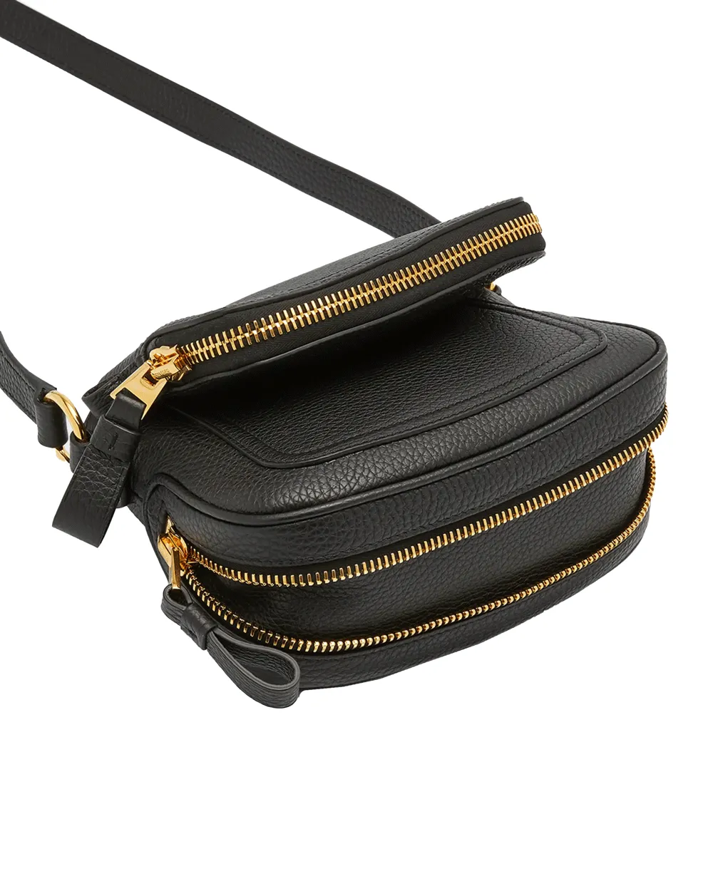 Jennifer Mini Grain Crossbody Bag in Black