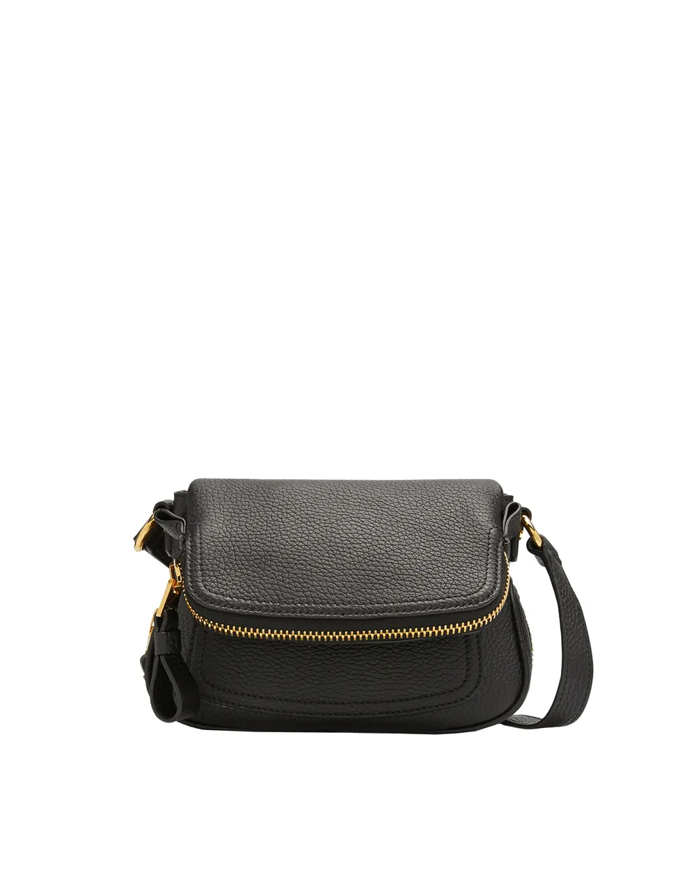 Jennifer Mini Grain Crossbody Bag in Black