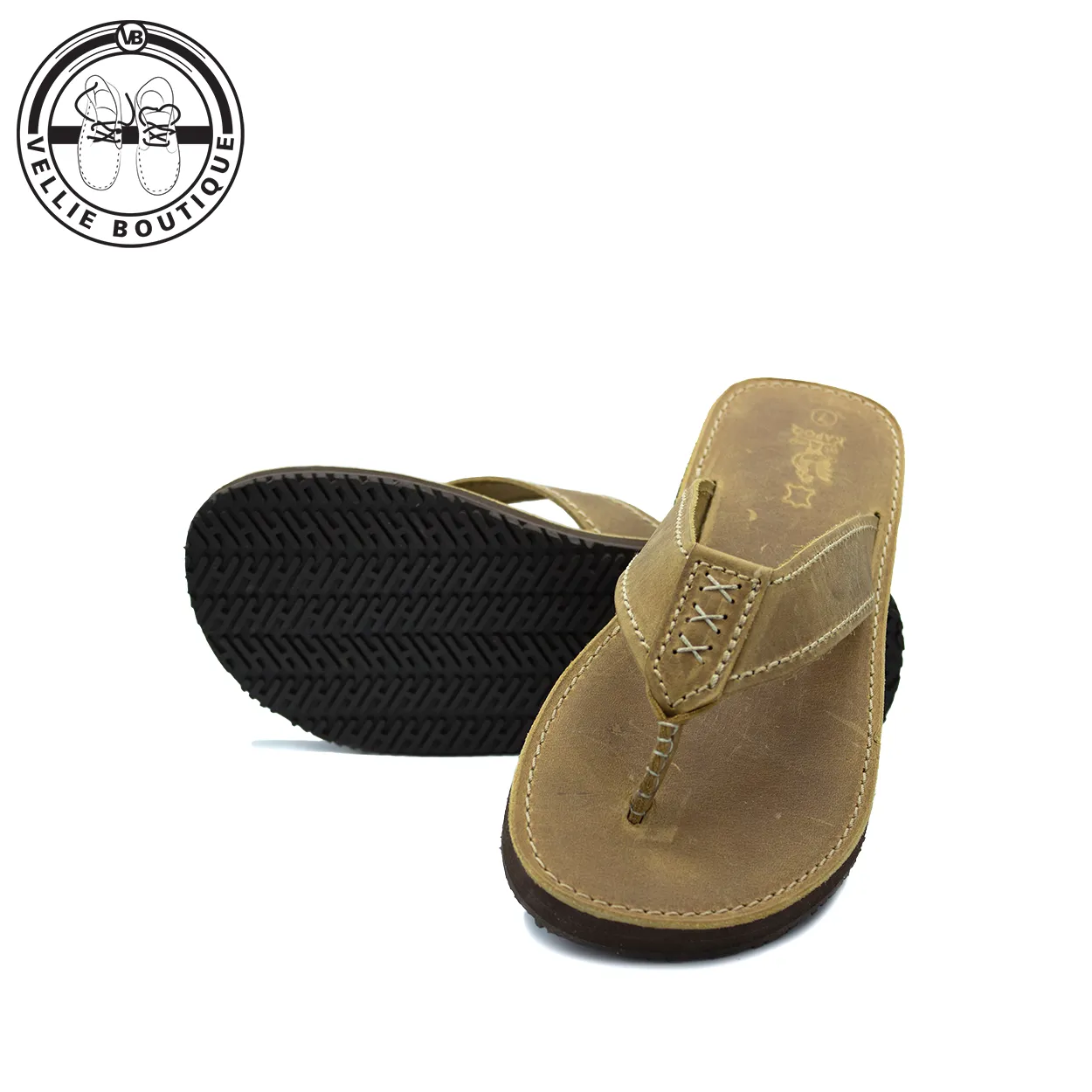 KapoQ Tankwa Leather Plakkie - Oatmeal (ALM226)
