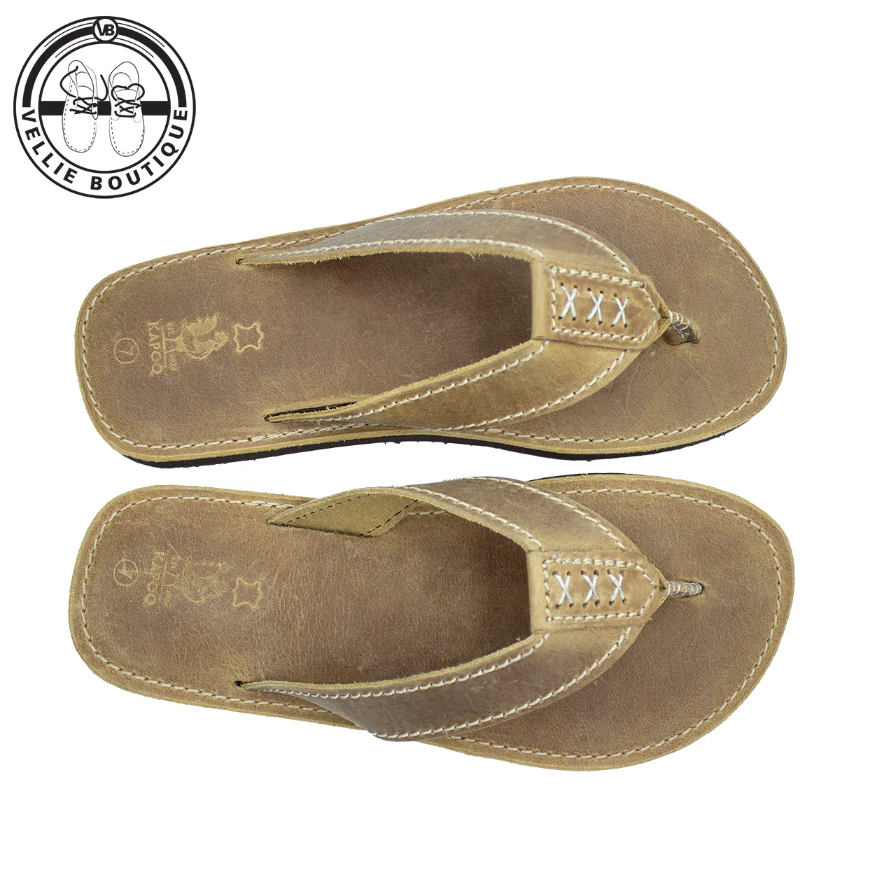 KapoQ Tankwa Leather Plakkie - Oatmeal (ALM226)