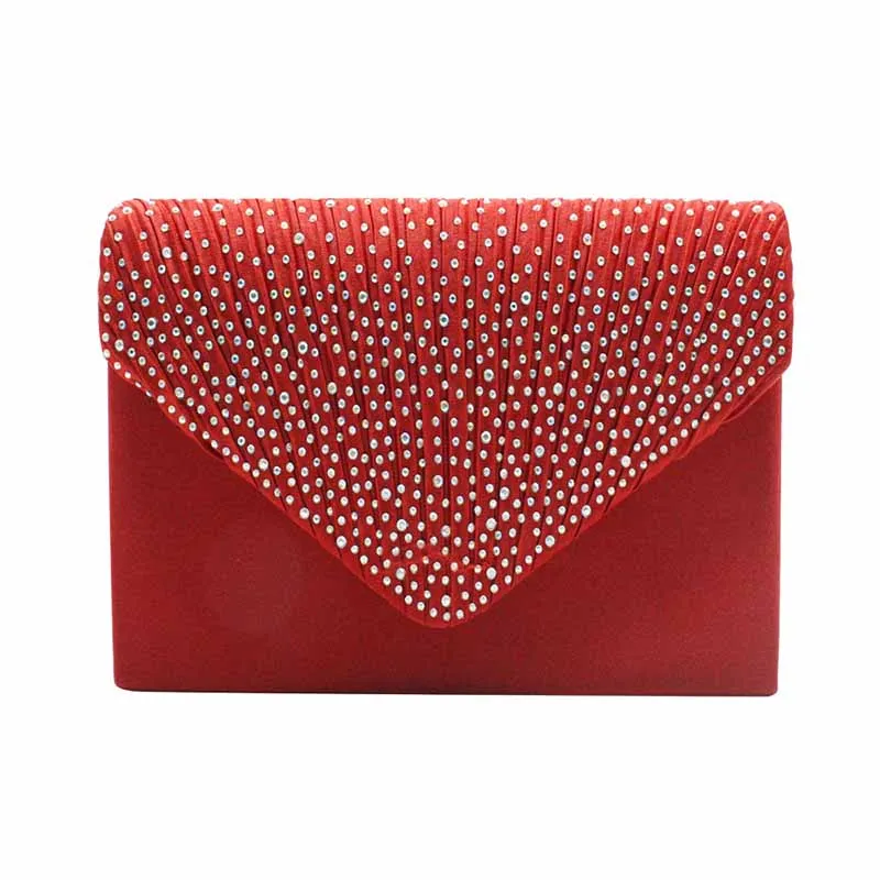 Ladies Satin Evening Clutch Purse Bag Crossbody Handbags Party Prom Wedding Envelope