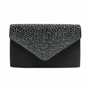 Ladies Satin Evening Clutch Purse Bag Crossbody Handbags Party Prom Wedding Envelope