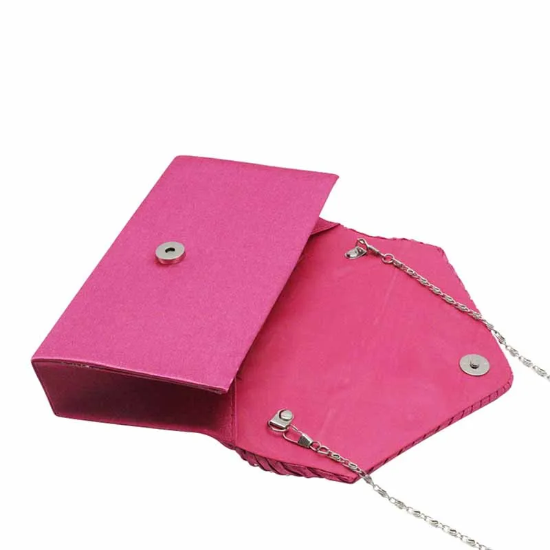 Ladies Satin Evening Clutch Purse Bag Crossbody Handbags Party Prom Wedding Envelope