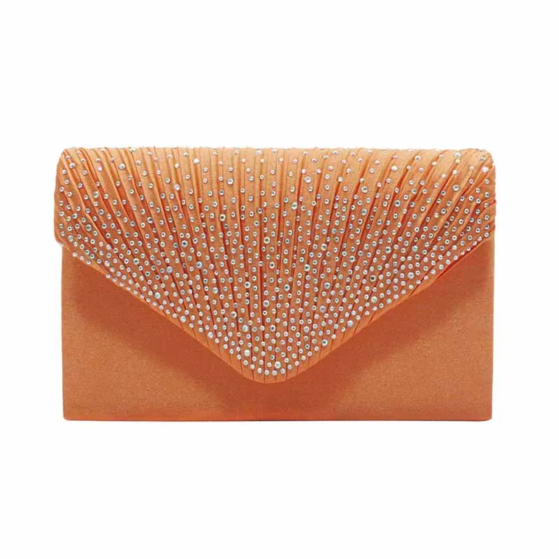 Ladies Satin Evening Clutch Purse Bag Crossbody Handbags Party Prom Wedding Envelope
