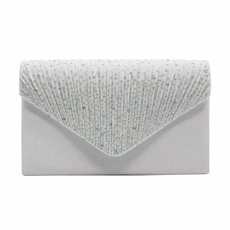 Ladies Satin Evening Clutch Purse Bag Crossbody Handbags Party Prom Wedding Envelope