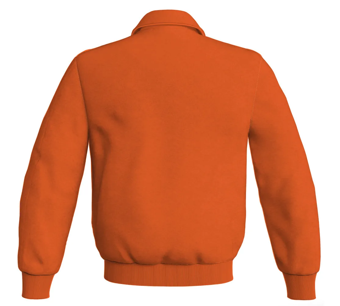 Letterman Baseball Bomber Classic Satin Jacket Sports Wear Orange