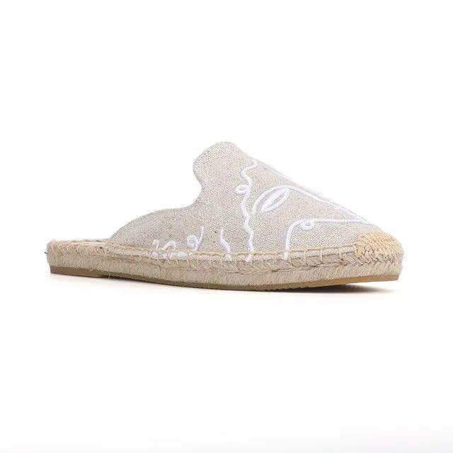 Looking At You Espadrille Mules - Beige