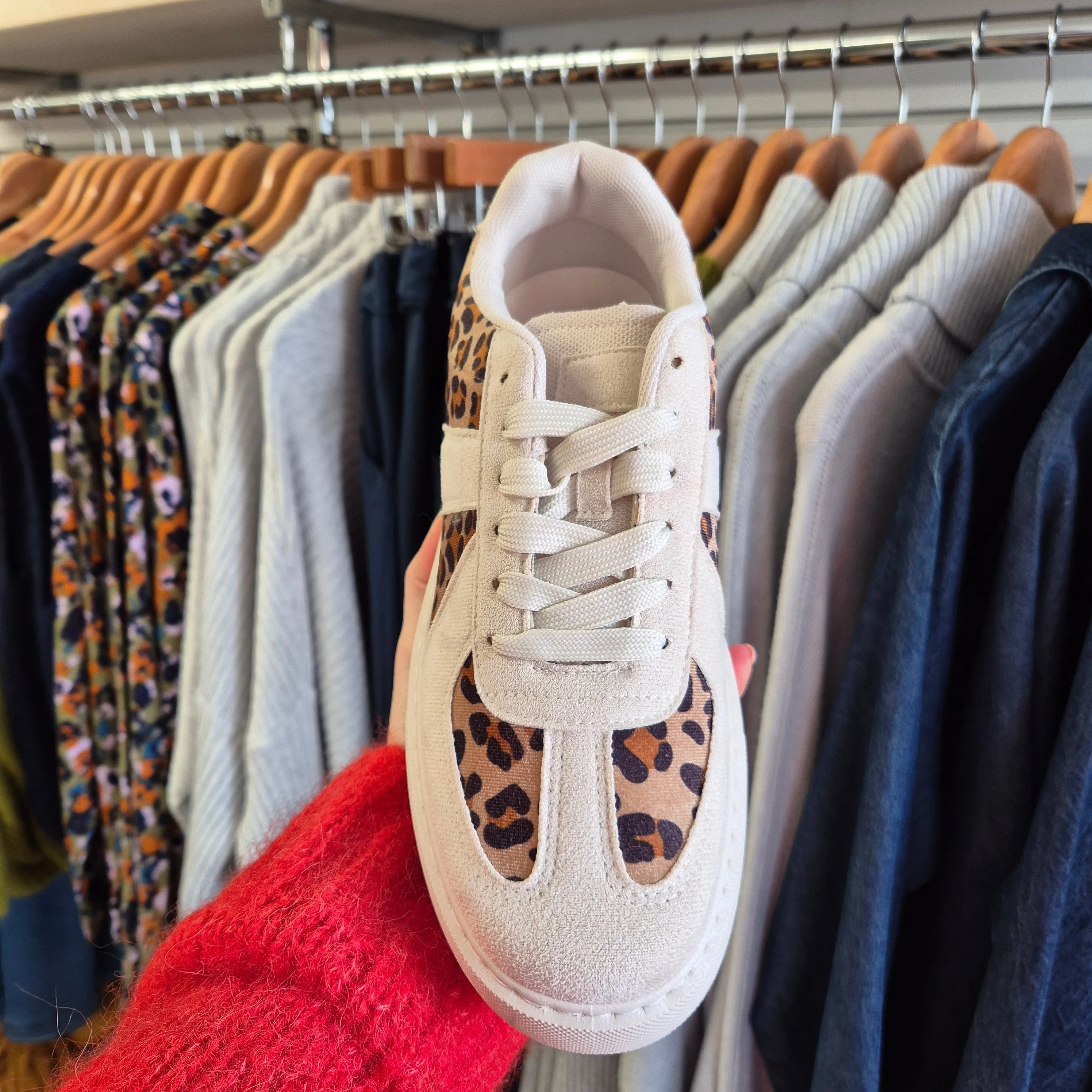 Margo Trainers in Ivory   Animal Print