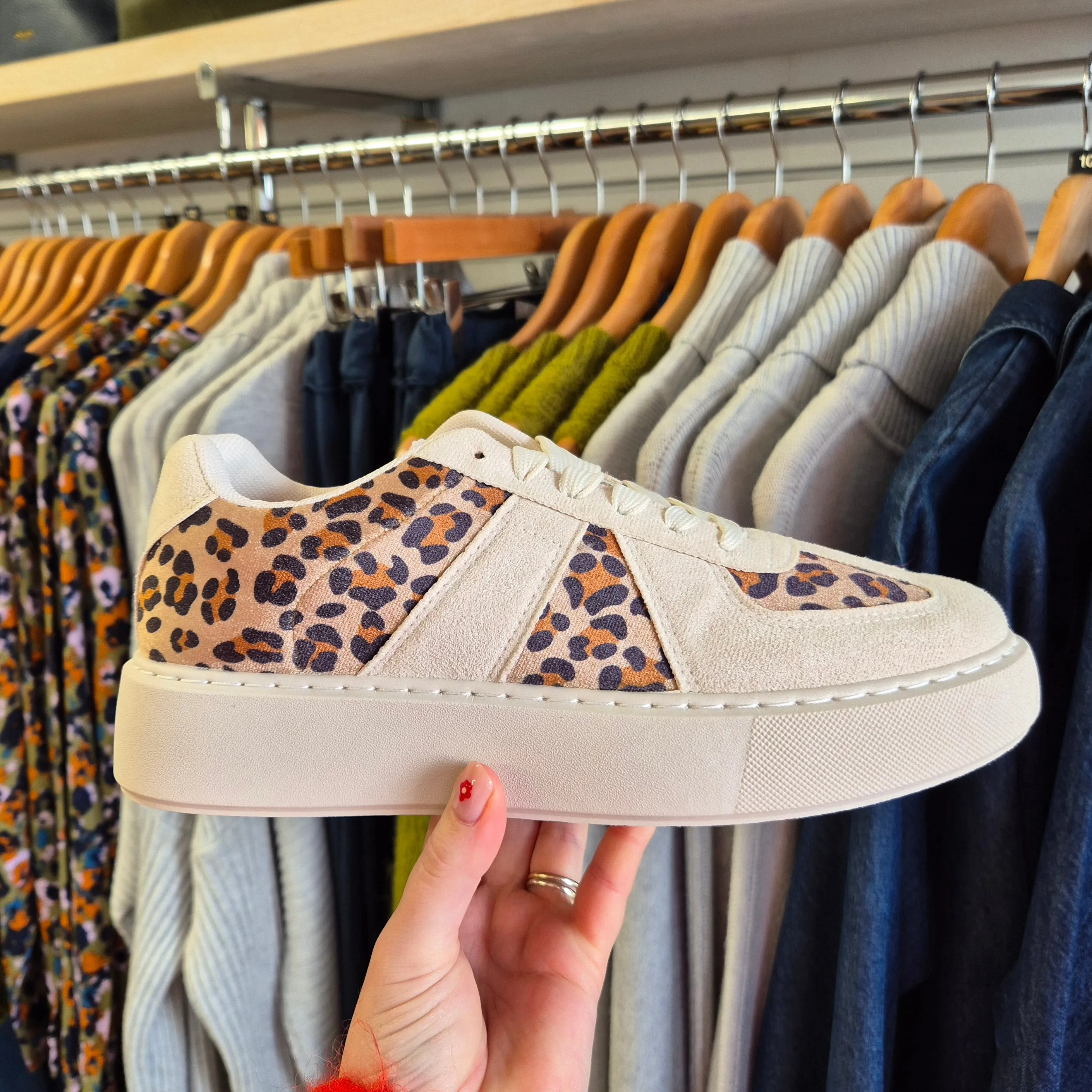 Margo Trainers in Ivory   Animal Print