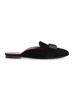 Masha Black Velvet Mules