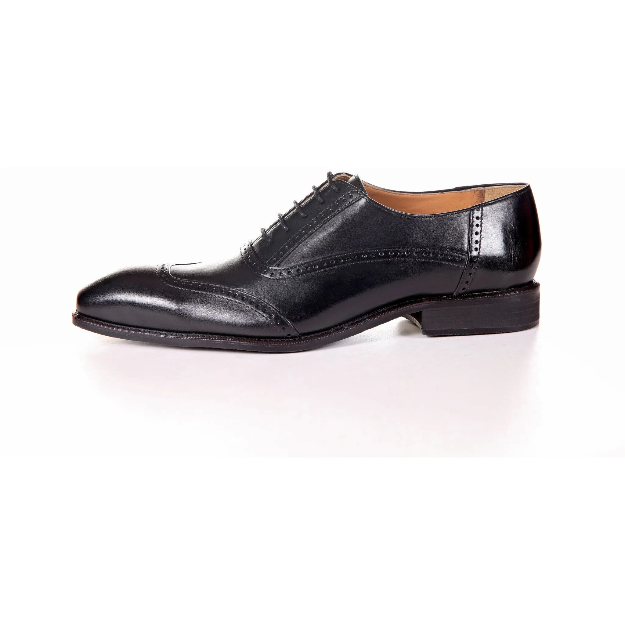 Men's Original Leather Cap Toe Black Oxford Shoes by ENAAF #CRSCA20BLK