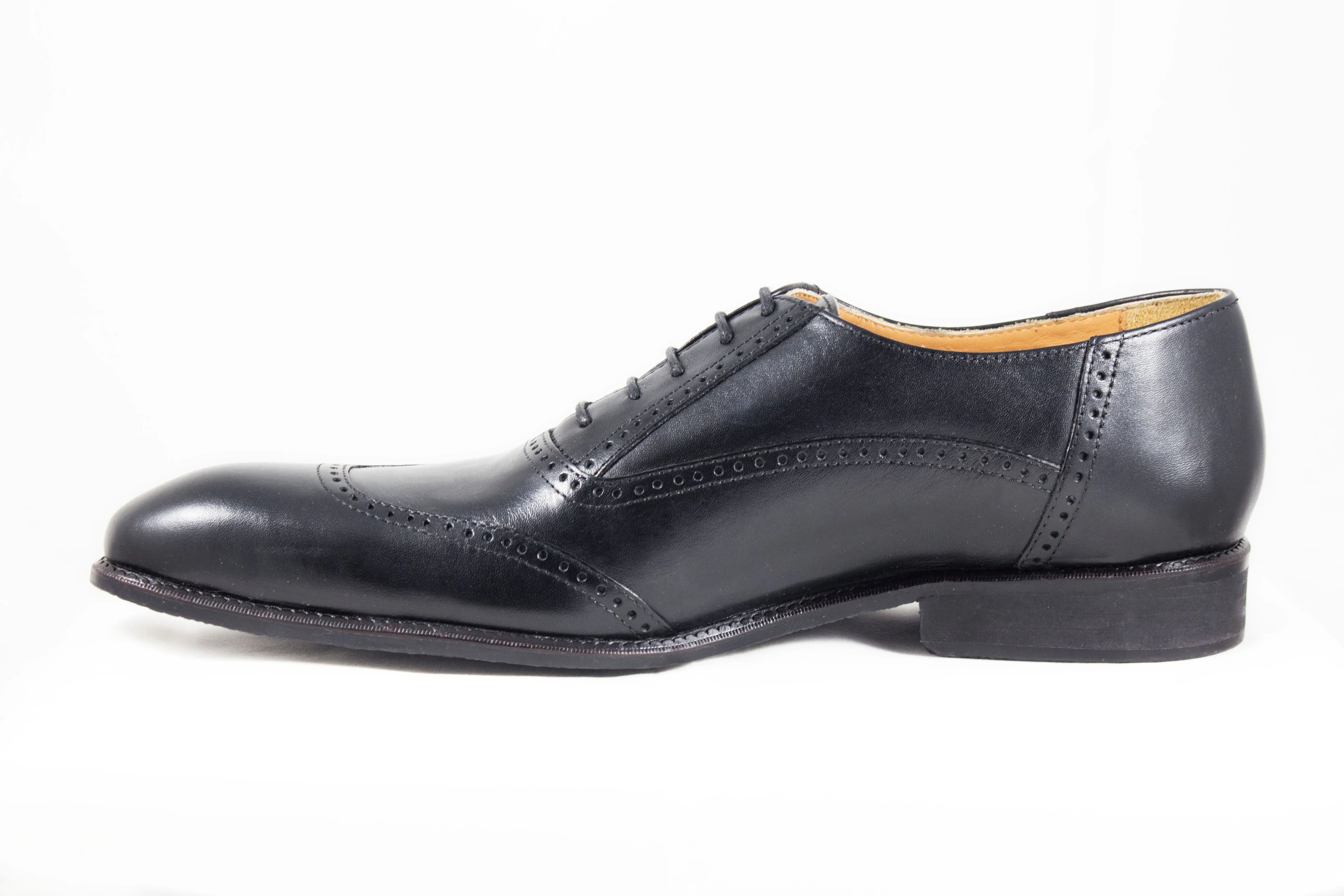 Men's Original Leather Cap Toe Black Oxford Shoes by ENAAF #CRSCA20BLK