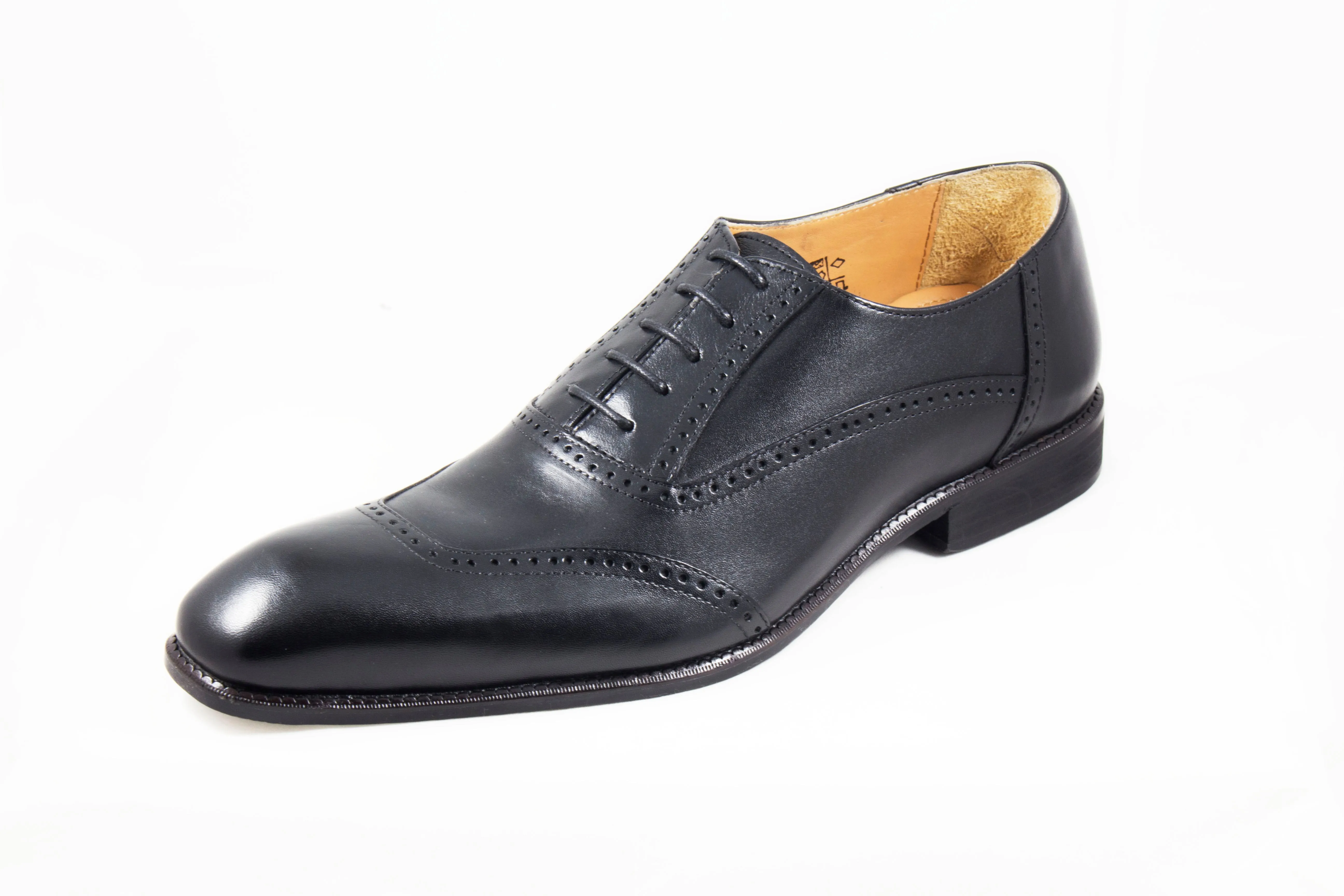 Men's Original Leather Cap Toe Black Oxford Shoes by ENAAF #CRSCA20BLK