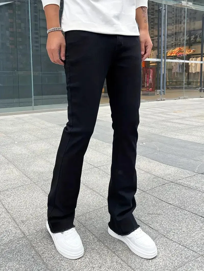 Men's Slim Fit Stretch Flare Jeans – High-Street Casual Work Trousers