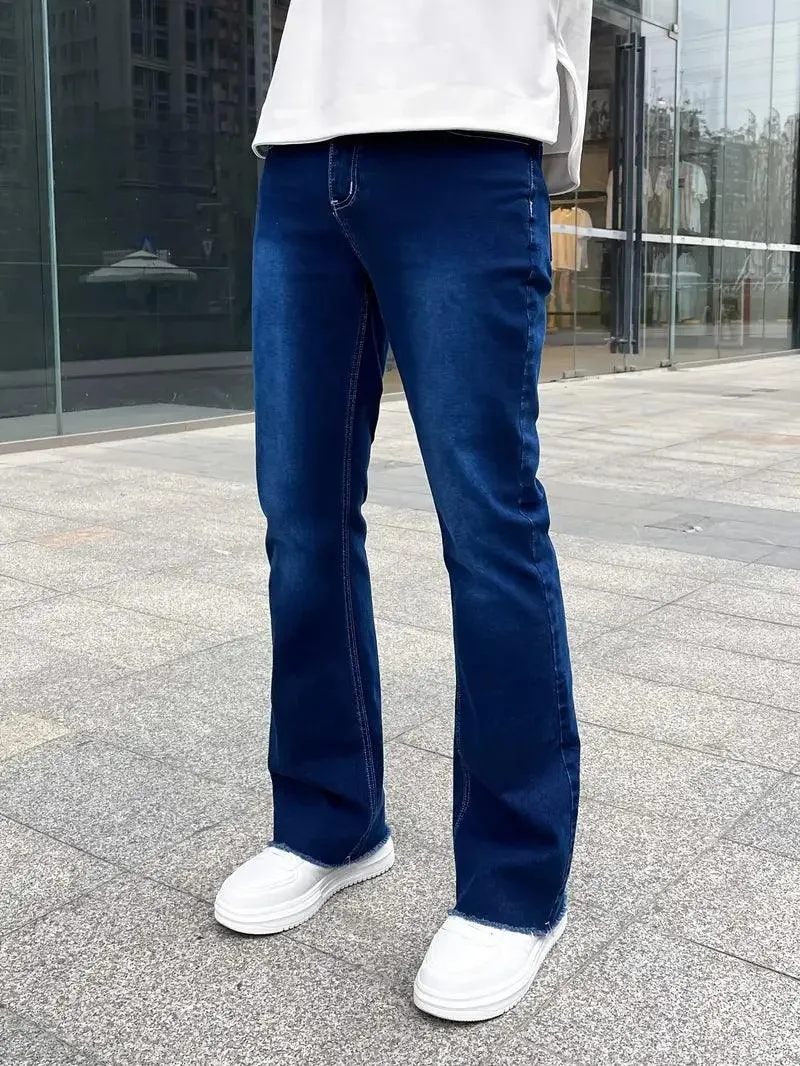 Men's Slim Fit Stretch Flare Jeans – High-Street Casual Work Trousers