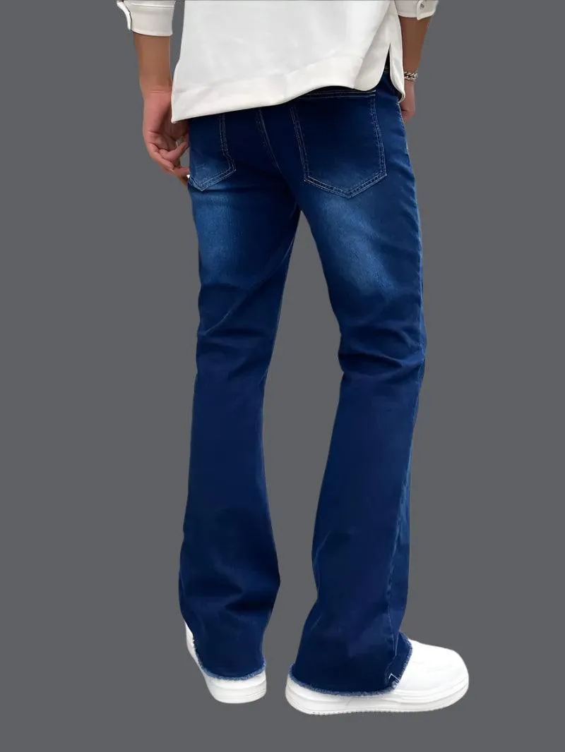 Men's Slim Fit Stretch Flare Jeans – High-Street Casual Work Trousers