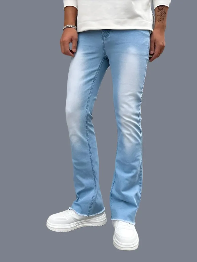 Men's Slim Fit Stretch Flare Jeans – High-Street Casual Work Trousers