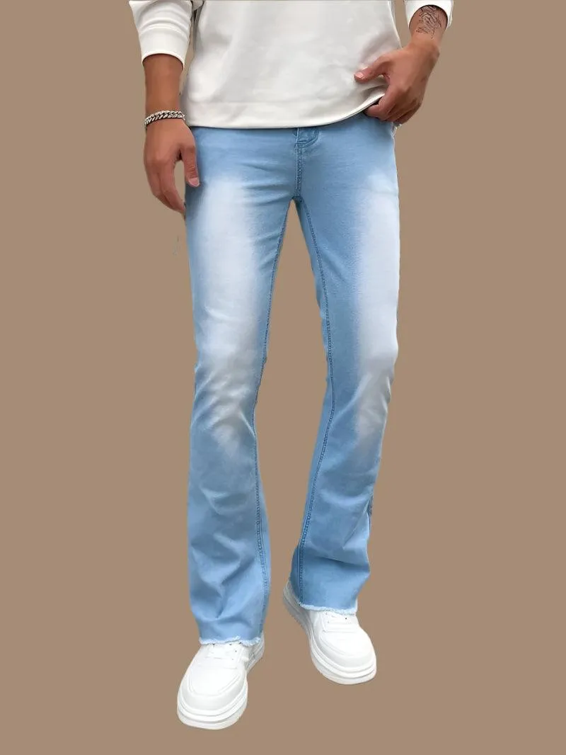 Men's Slim Fit Stretch Flare Jeans – High-Street Casual Work Trousers