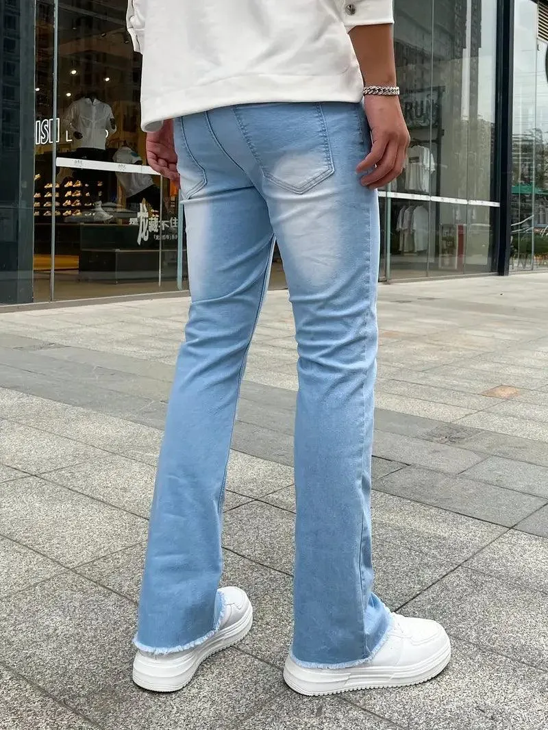 Men's Slim Fit Stretch Flare Jeans – High-Street Casual Work Trousers