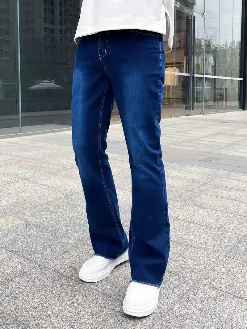 Men's Slim Fit Stretch Flare Jeans – High-Street Casual Work Trousers