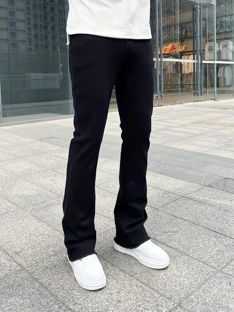 Men's Slim Fit Stretch Flare Jeans – High-Street Casual Work Trousers