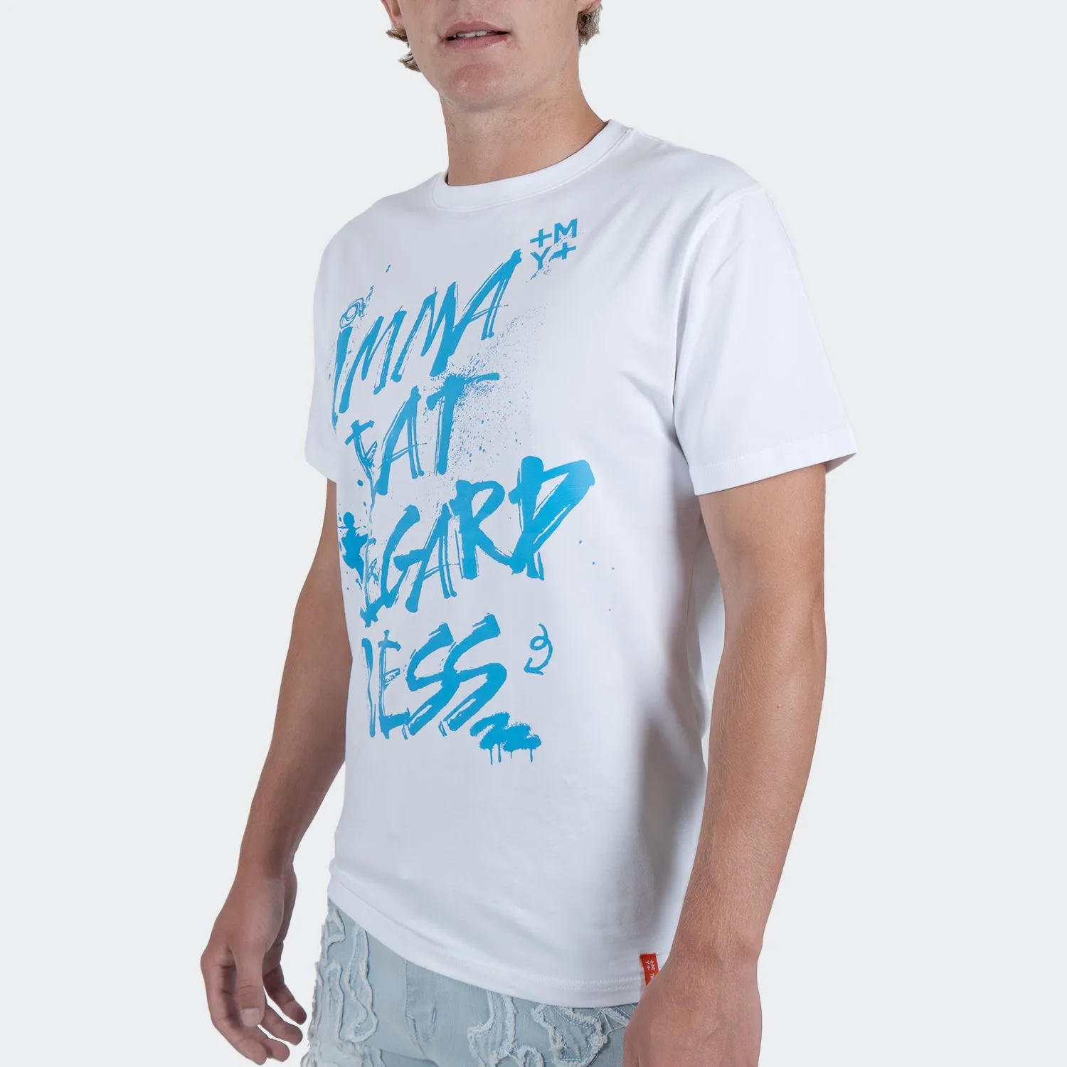 Men's TWO MILL TWENTY Imma Eat Regardless Graffiti Tee White Sky Blue