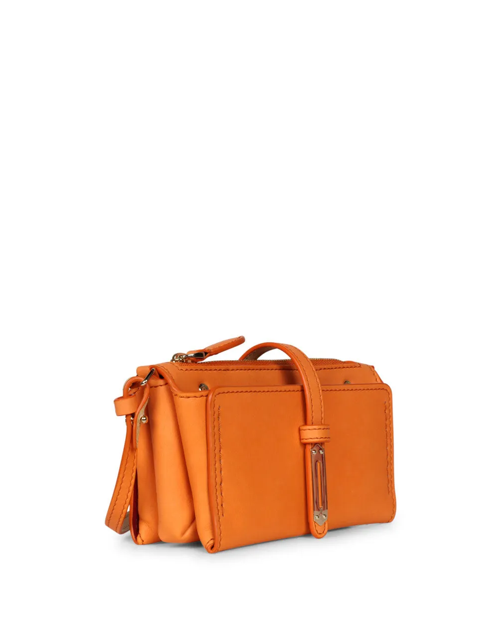 Mini Phone Crossbody Bag in Papaya