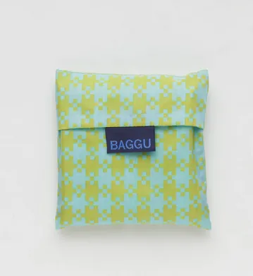 Mint Pixel Gingham Baggu Standard