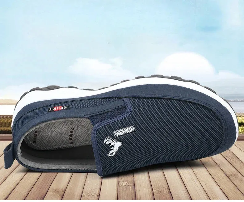 New autumn men's cloth shoes Mesh Breathable Non-Slip Loafers Casual Soft Sole Vulcanized Shoes Comfortable Sneakers Zapatos