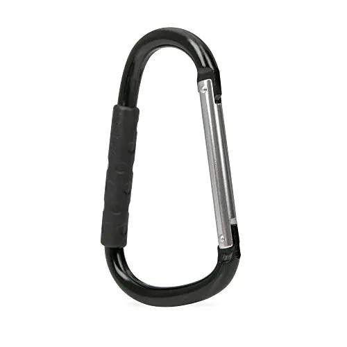 Nuby Large Handy Hook Carabiner Stroller Clip with Textured Soft Grip, Black