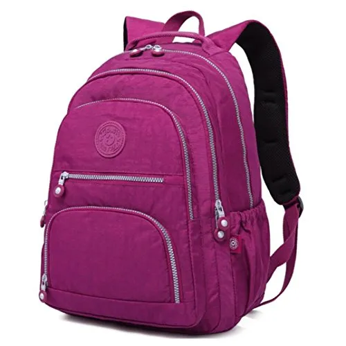 Nylon Casual Travel Daypack Lightweight Sports Laptop Backpack Purse for Women Waterproof Medium