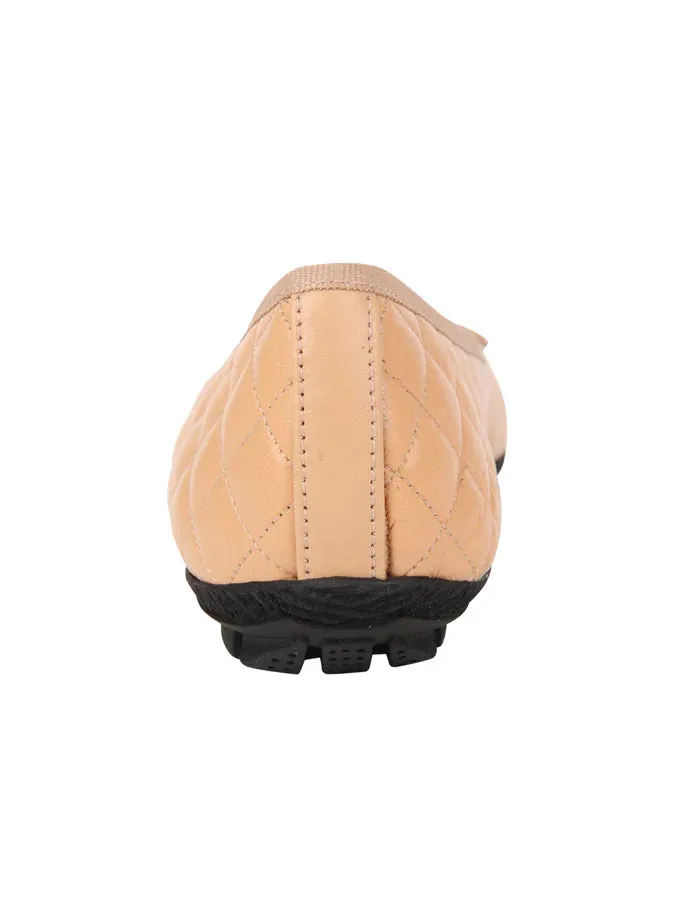 Paul Mayer - Cozy Quilted Leather Ballet Flat - Black/Beige