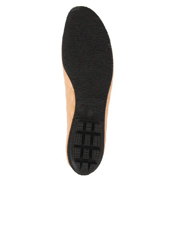 Paul Mayer - Cozy Quilted Leather Ballet Flat - Black/Beige