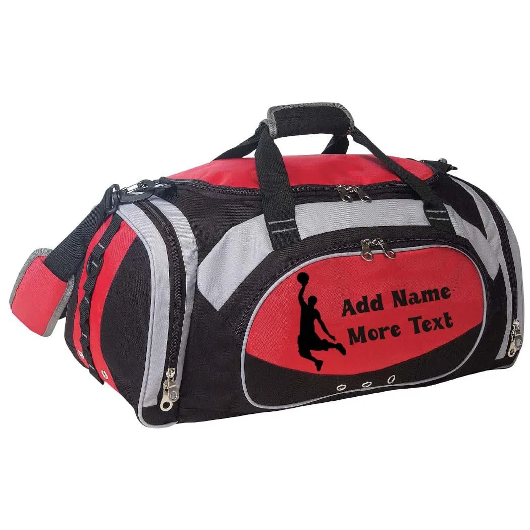 Personalized Deluxe Sports Duffel Bag for Kids and Adults - Basketball