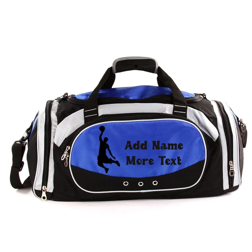 Personalized Deluxe Sports Duffel Bag for Kids and Adults - Basketball