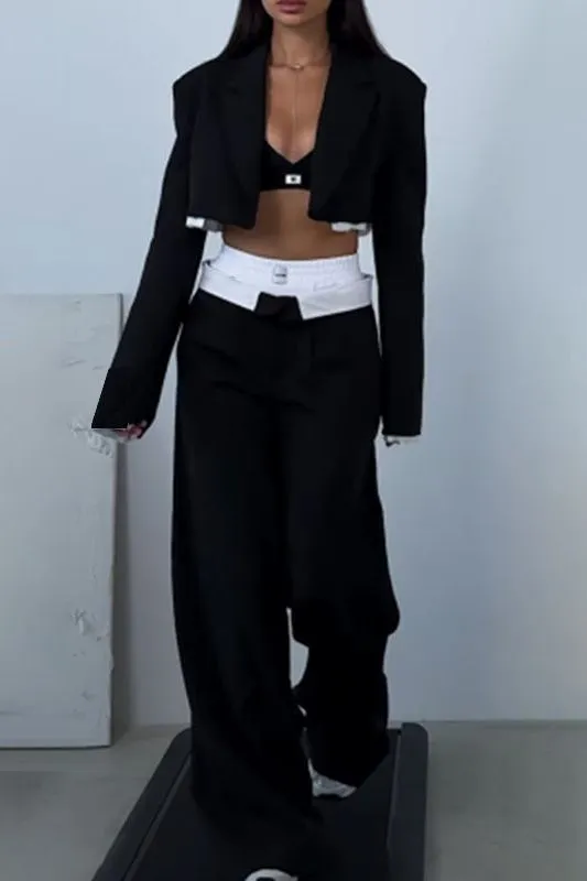 Petite short jacket casual suit