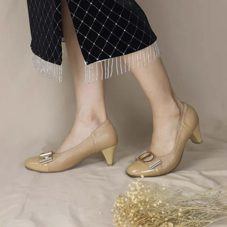 [Pre-Order] Classic Ribbon Court Shoes 2"inch [Office Wear Series]