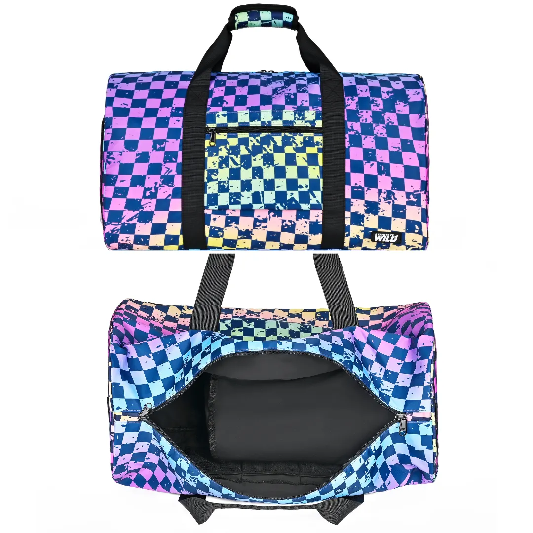 Rainbow Checker Duffel Bag