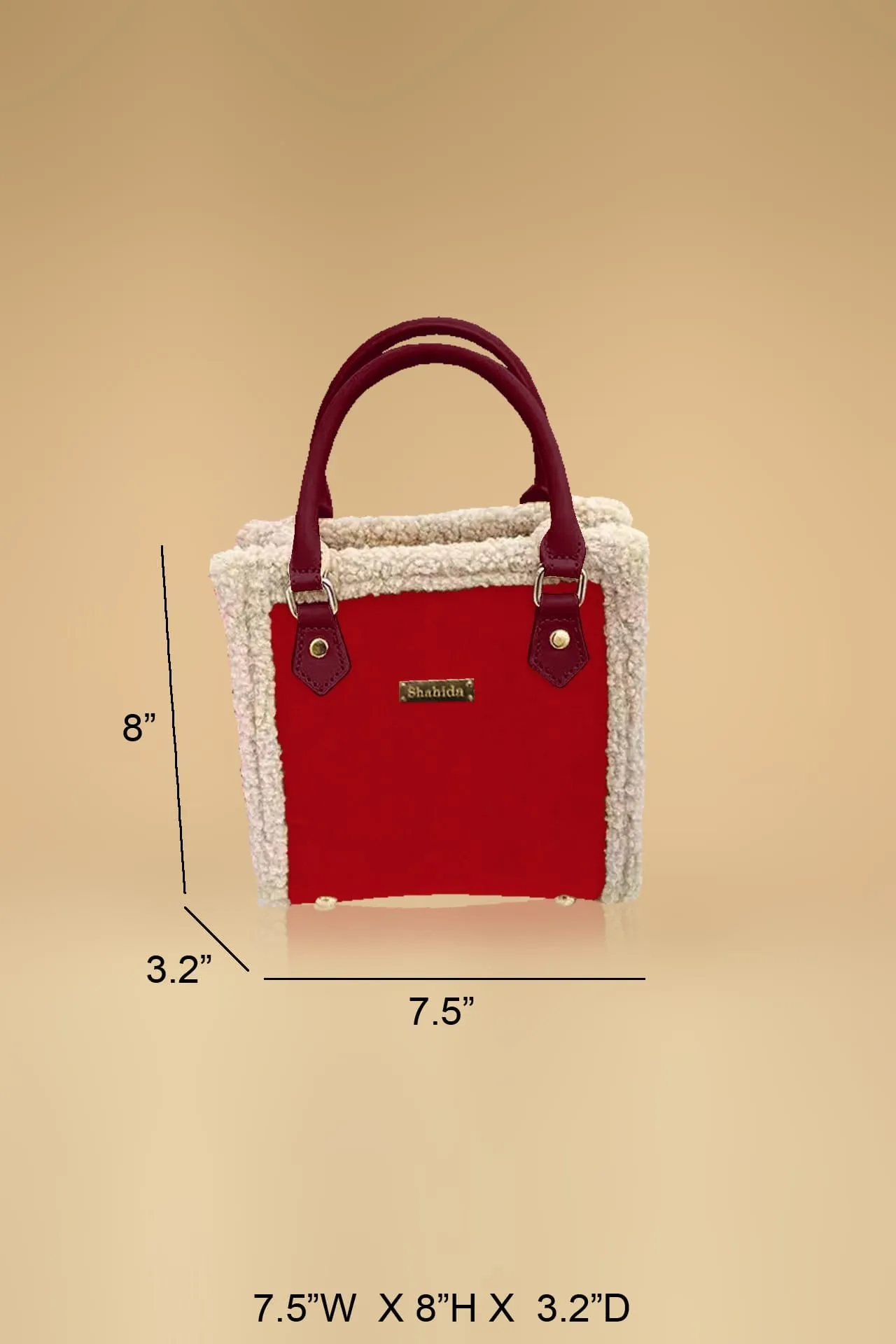 Red Suede Mini Designer Handbag